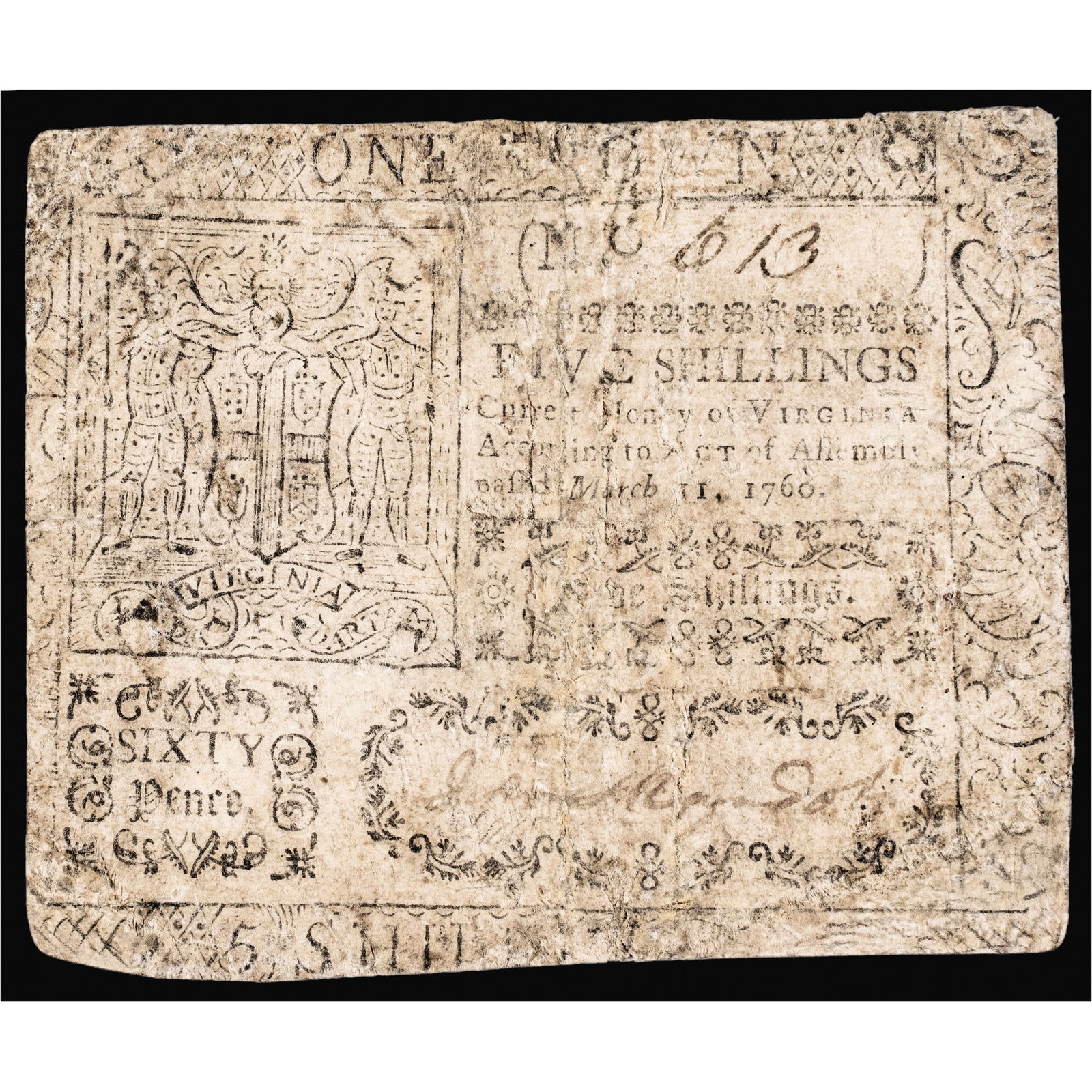 COLONIAL CURRENCY MARCH 11, 1760