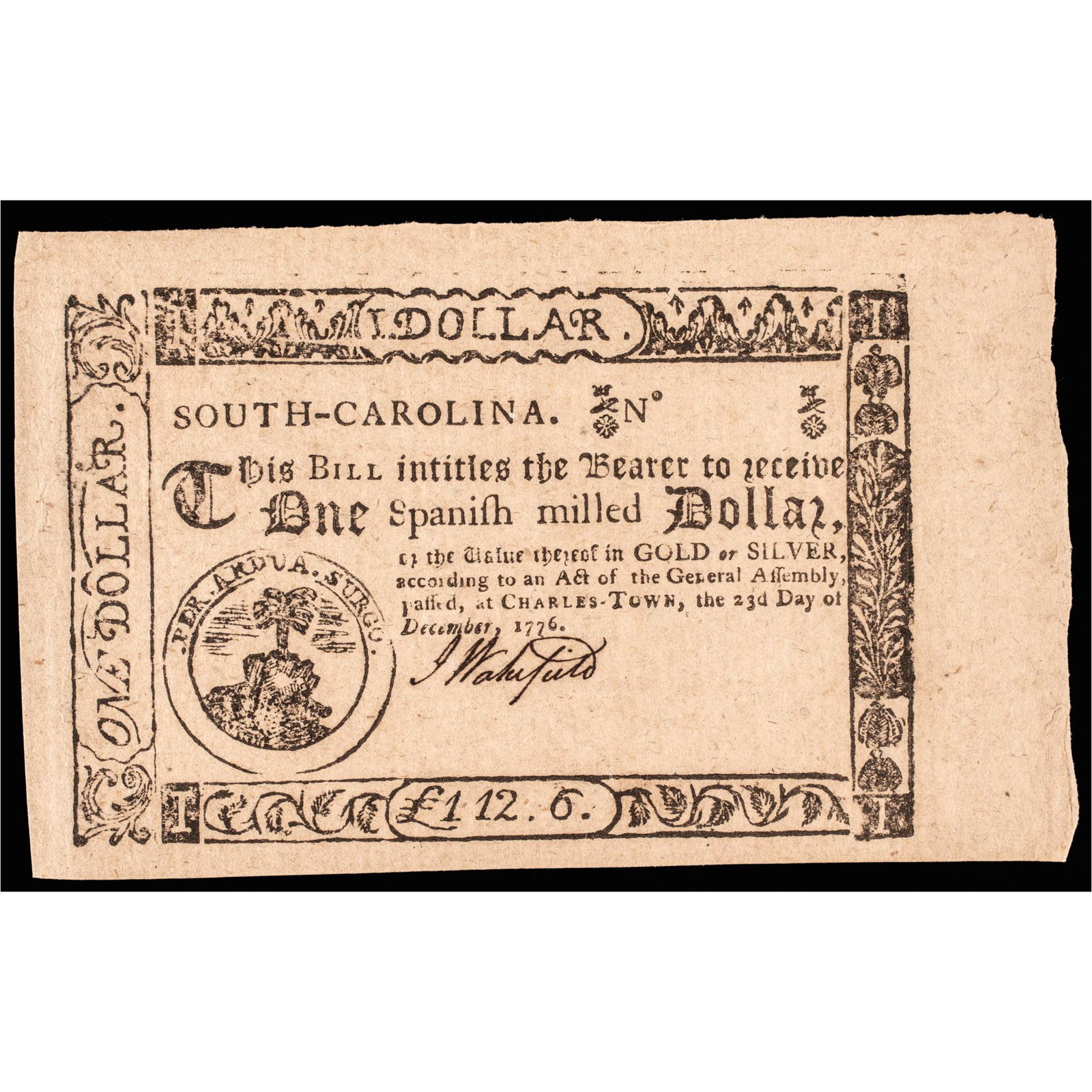 COLONIAL CURRENCY NOTE, DEC. 23,