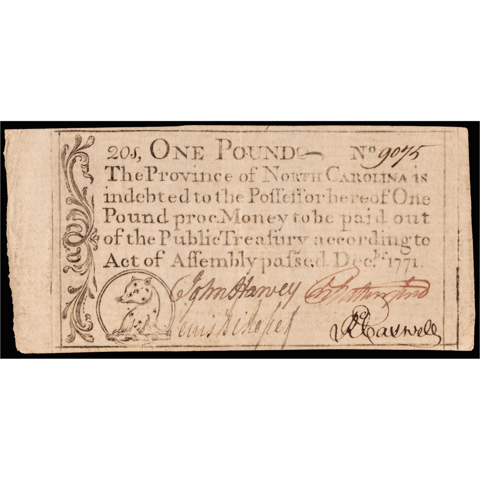 COLONIAL CURRENCY NOTE, DECEMBER