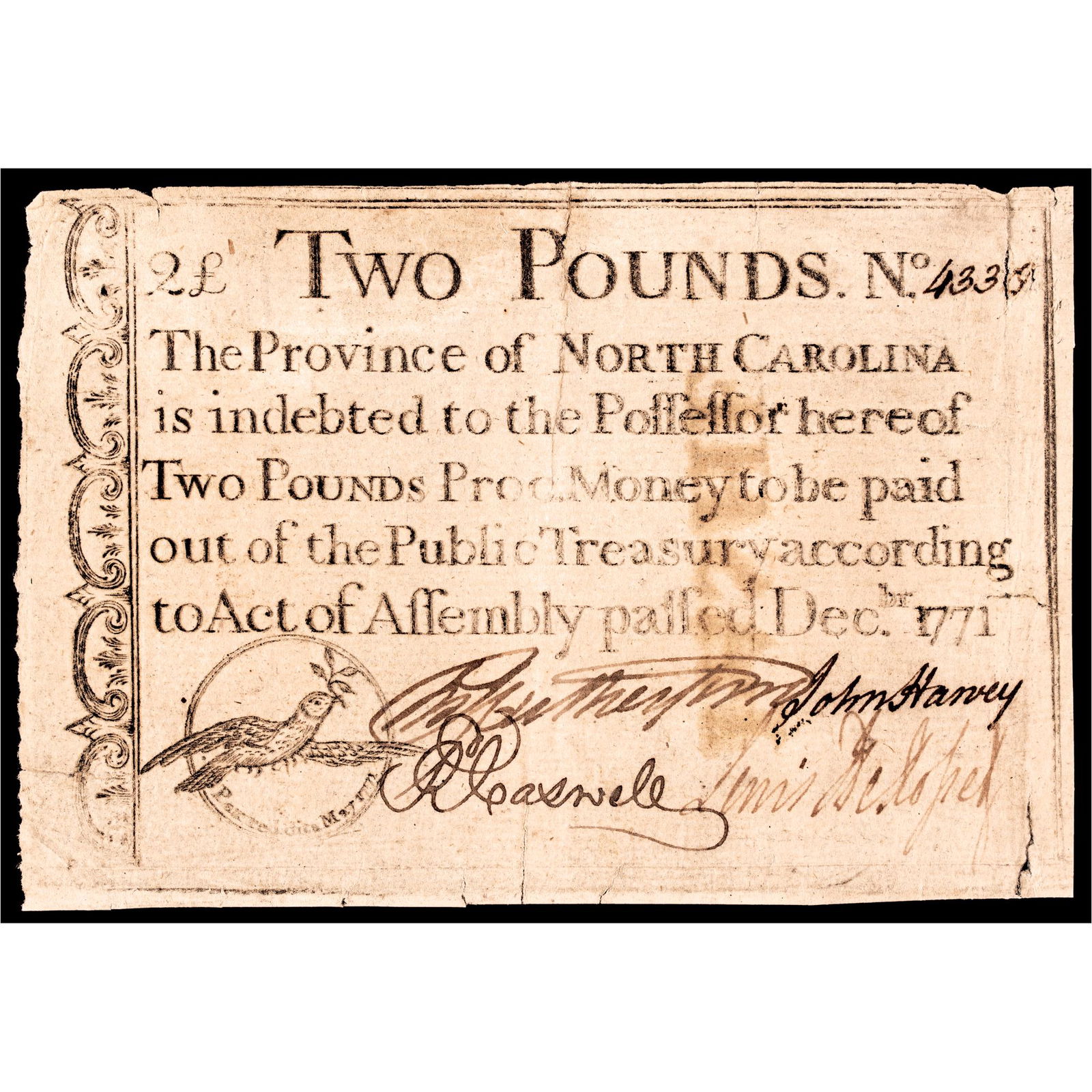 COLONIAL CURRENCY NOTE, NORTH