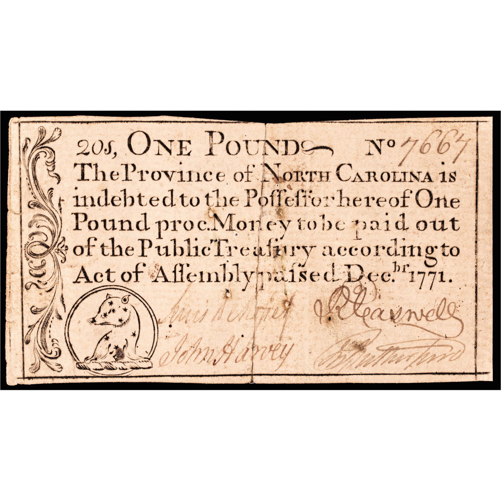 COLONIAL CURRENCY NOTE, NORTH