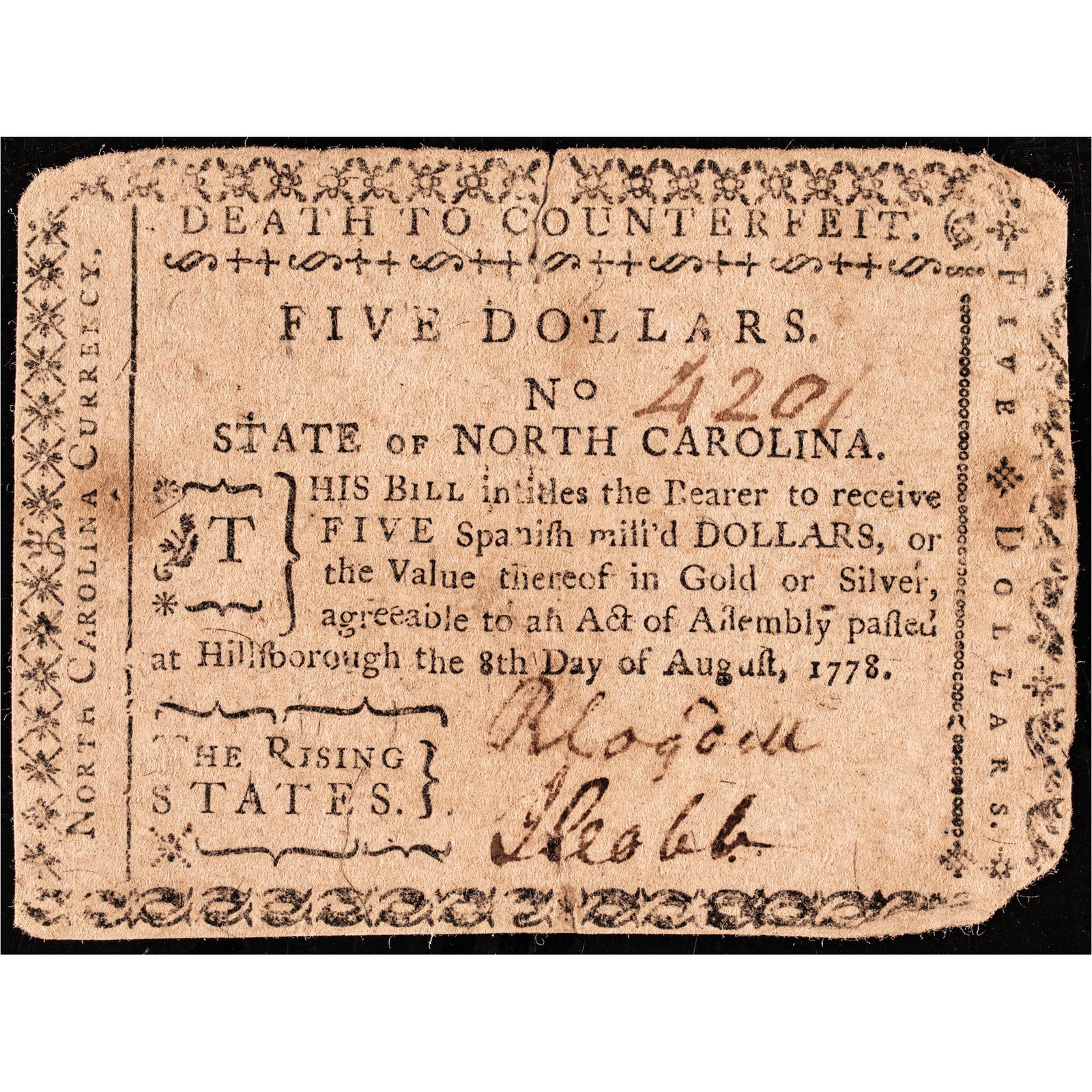 COLONIAL CURRENCY NOTE, NORTH