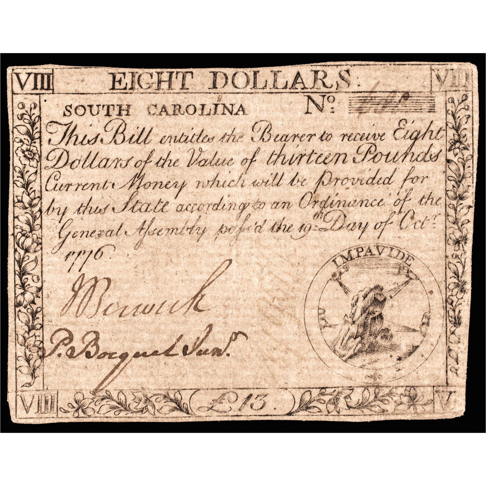 COLONIAL CURRENCY NOTE, OCTOBER 19,