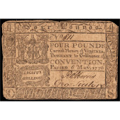COLONIAL CURRENCY NOTE, VIRGIN