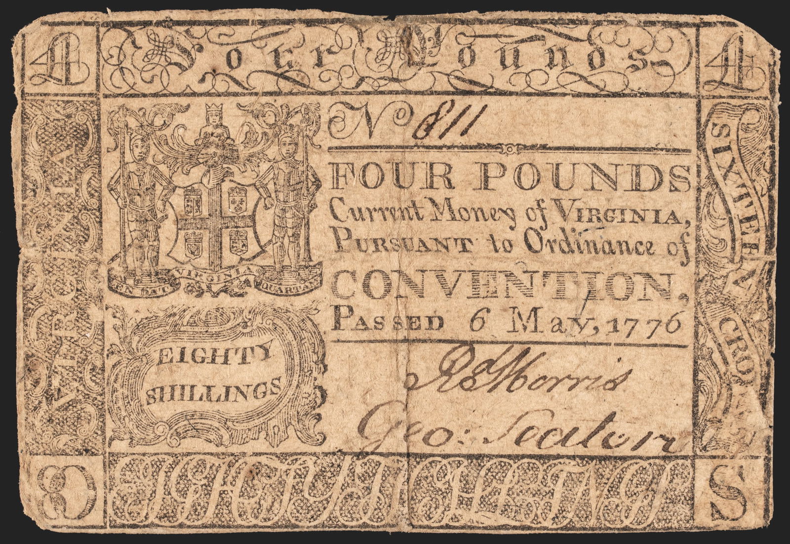 COLONIAL CURRENCY NOTE, VIRGINIA