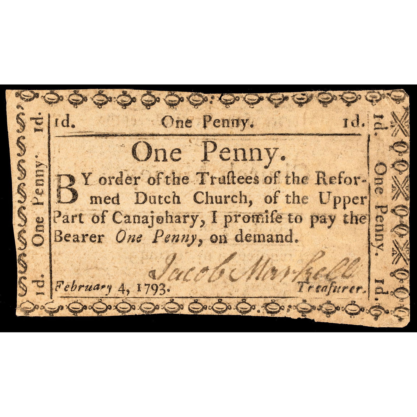 COLONIAL CURRENCY, NY. 1793 ONE