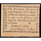 COLONIAL CURRENCY, PA. AUGUST