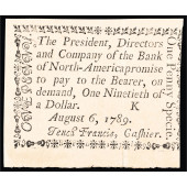 COLONIAL CURRENCY, PA. AUGUST