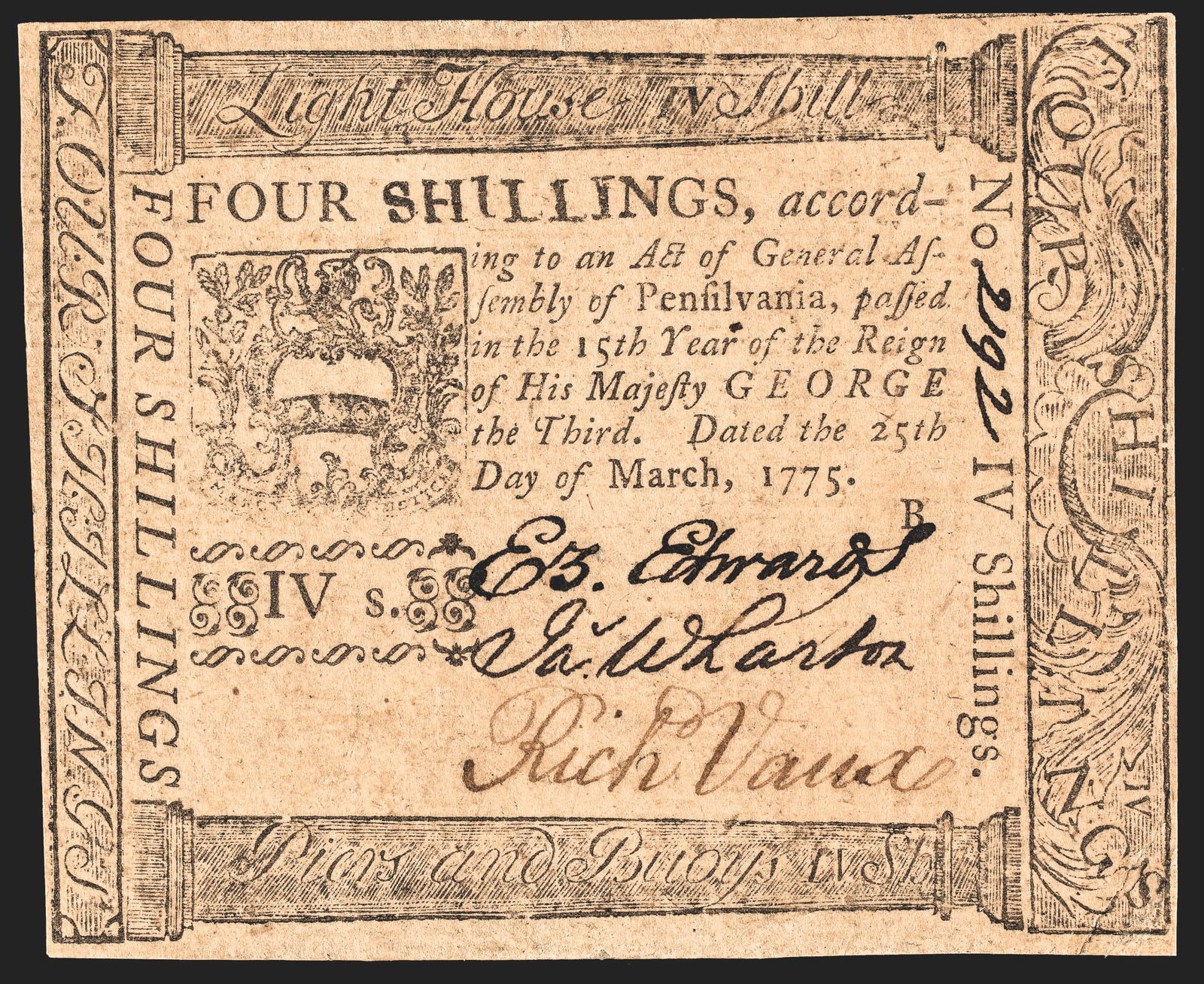 COLONIAL CURRENCY, PENN., MARCH 25,