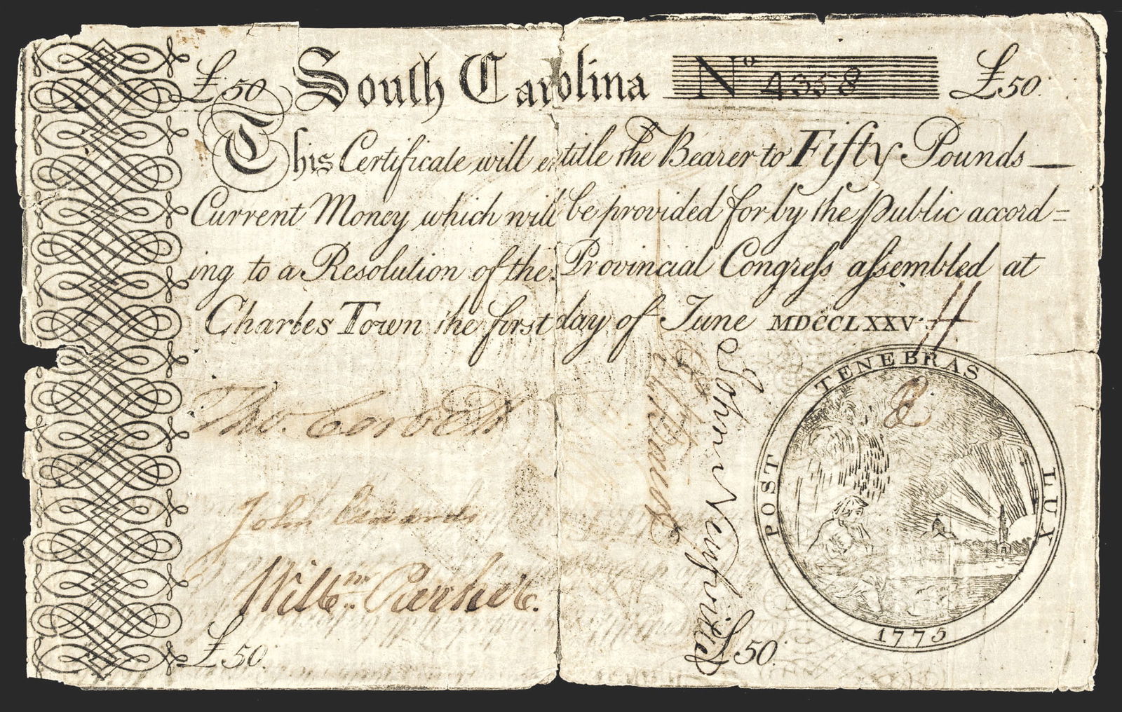 COLONIAL CURRENCY SOUTH CAROLINA
