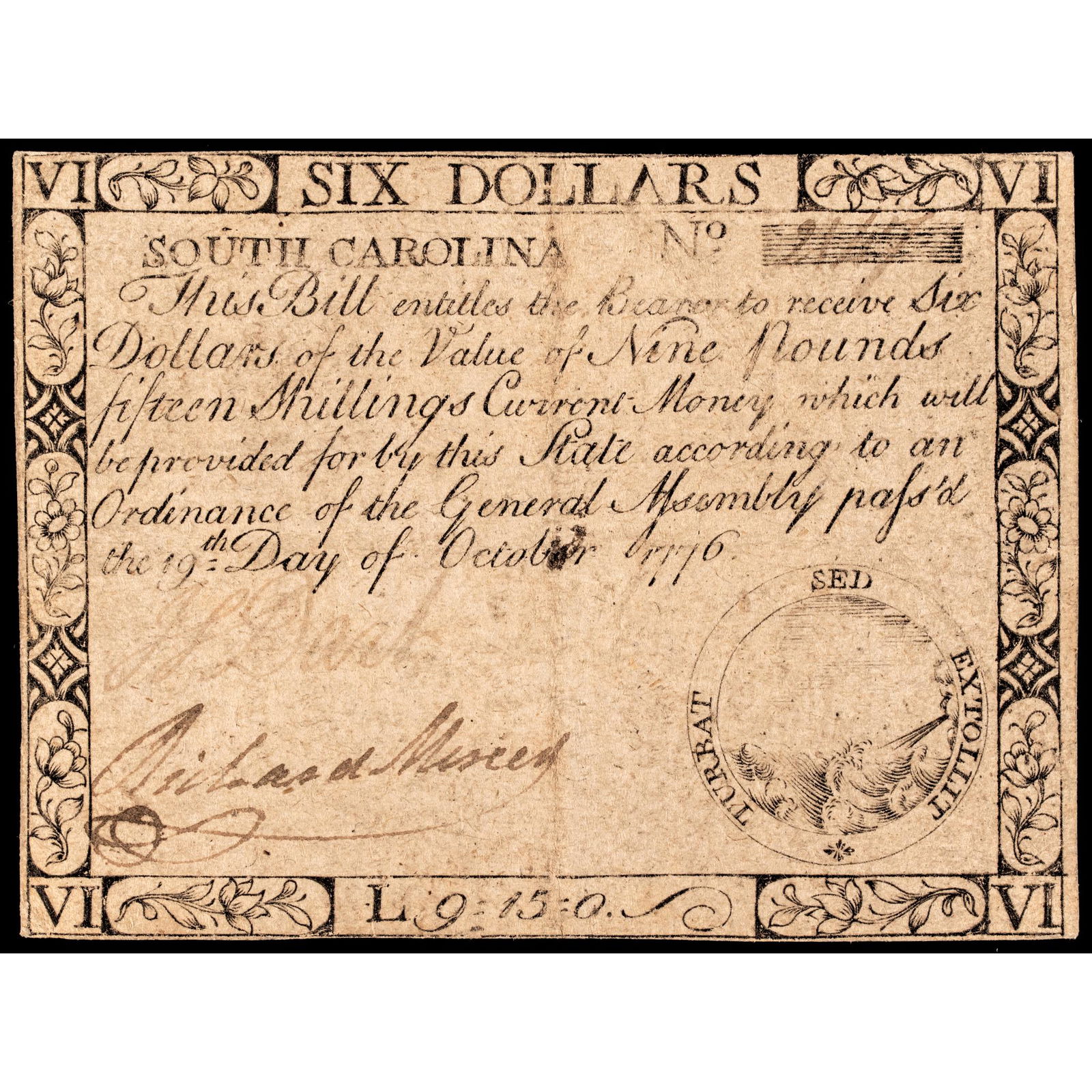 COLONIAL CURRENCY, SOUTH