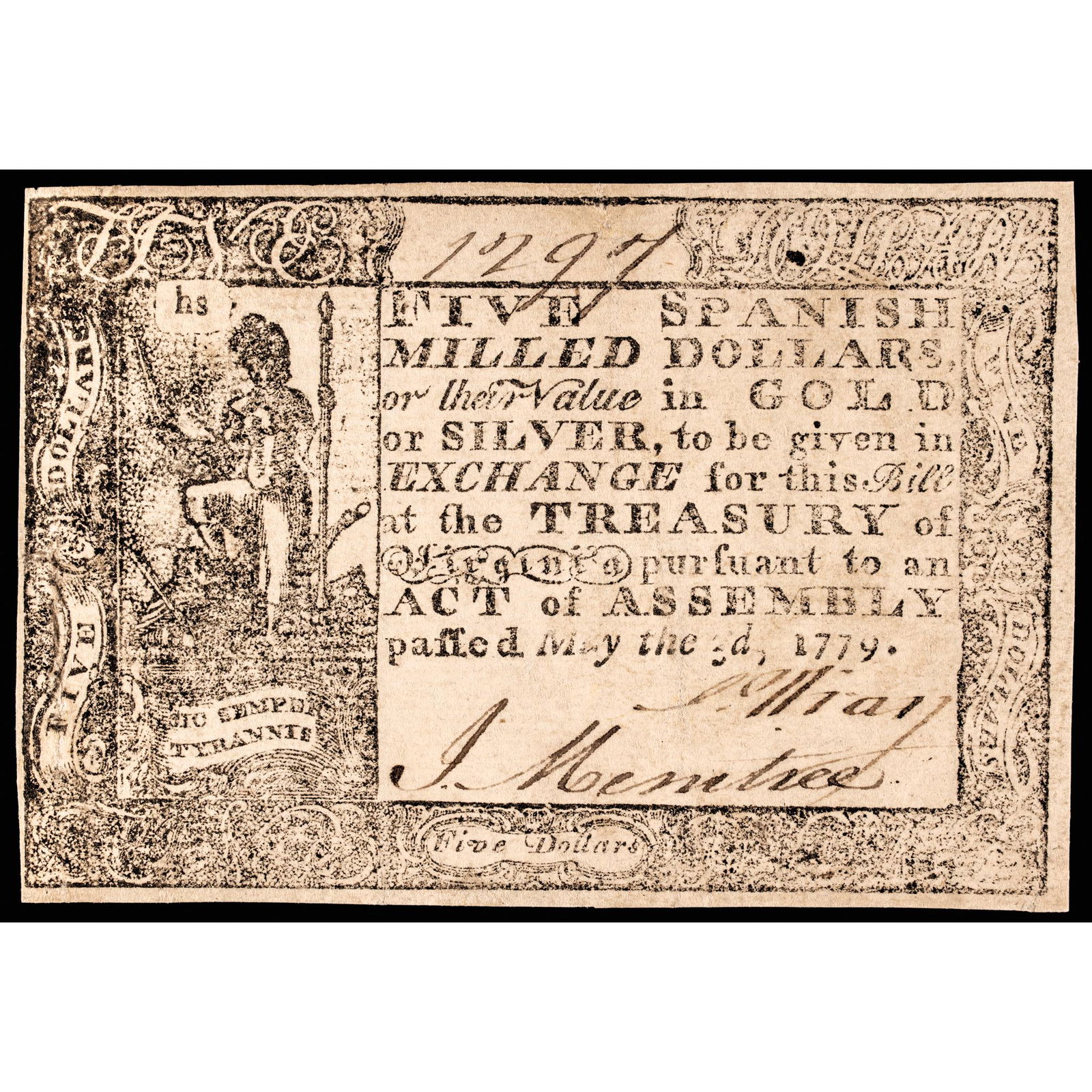 COLONIAL CURRENCY, VIRGINIA MAY