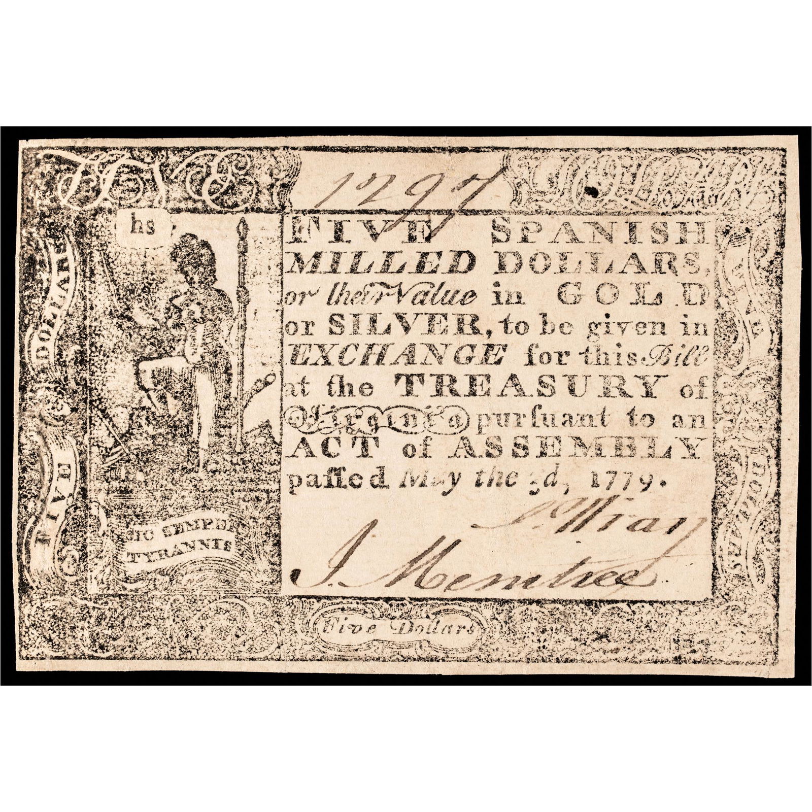 COLONIAL CURRENCY, VIRGINIA MAY