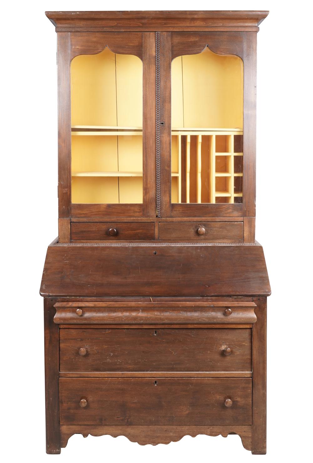 COLONIAL MAHOGANY BUREAU BOOKCASEin