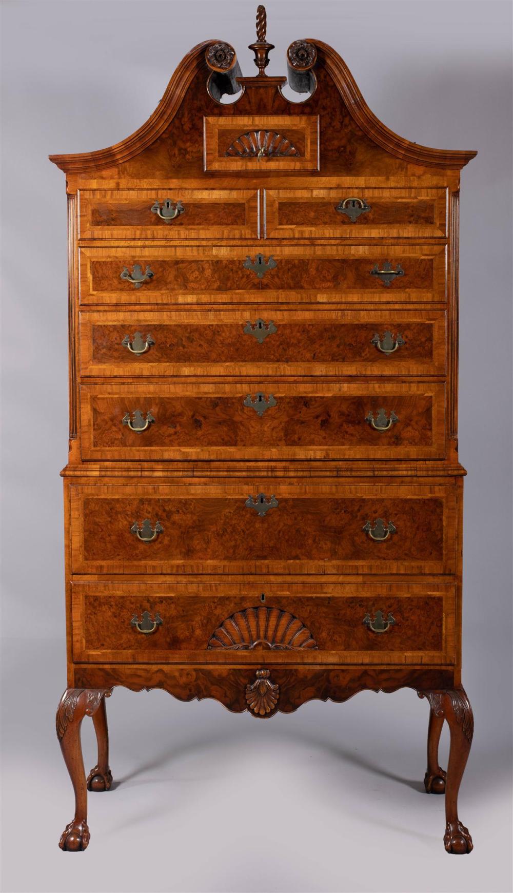 COLONIAL REVIVAL CHIPPENDALE WALNUT