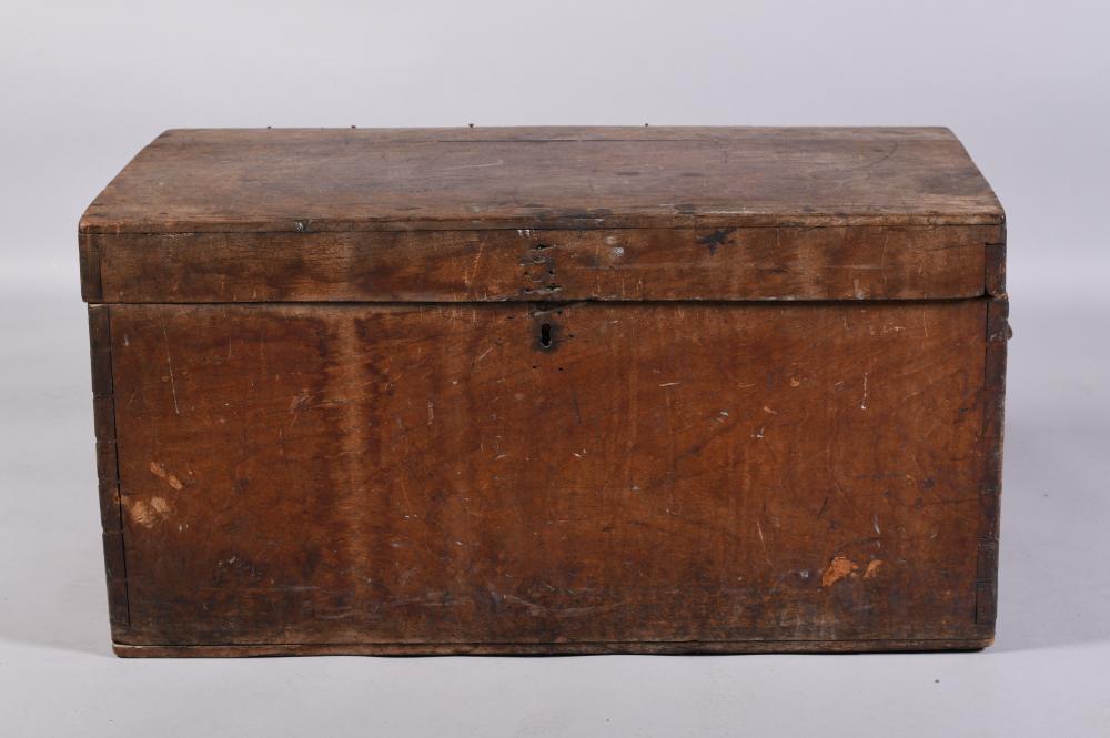 COLONIAL TEAK CAPTAIN'S CHEST, 19TH