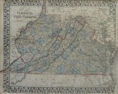 COLOR ENGRAVED COUNTY MAP OF V