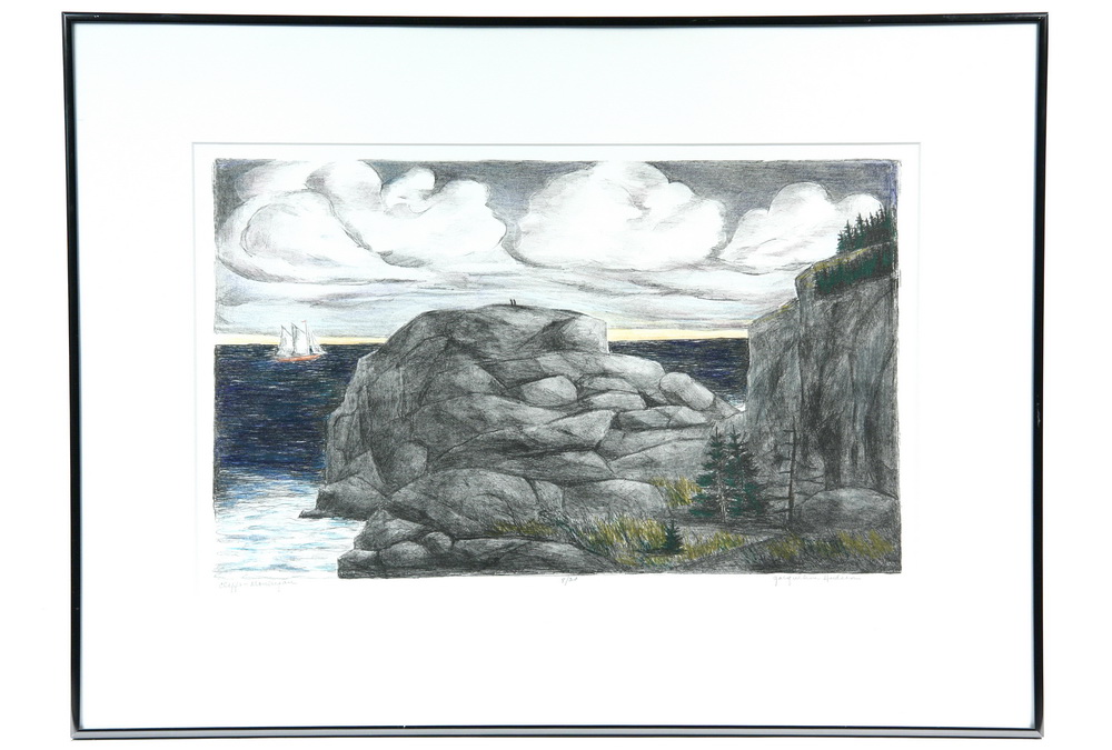 COLOR LITHO - 'Cliffs Monhegan'