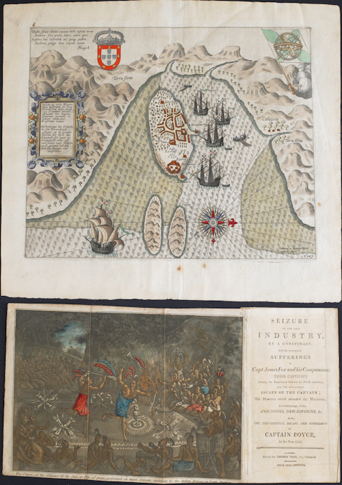 Color lithograph map of The