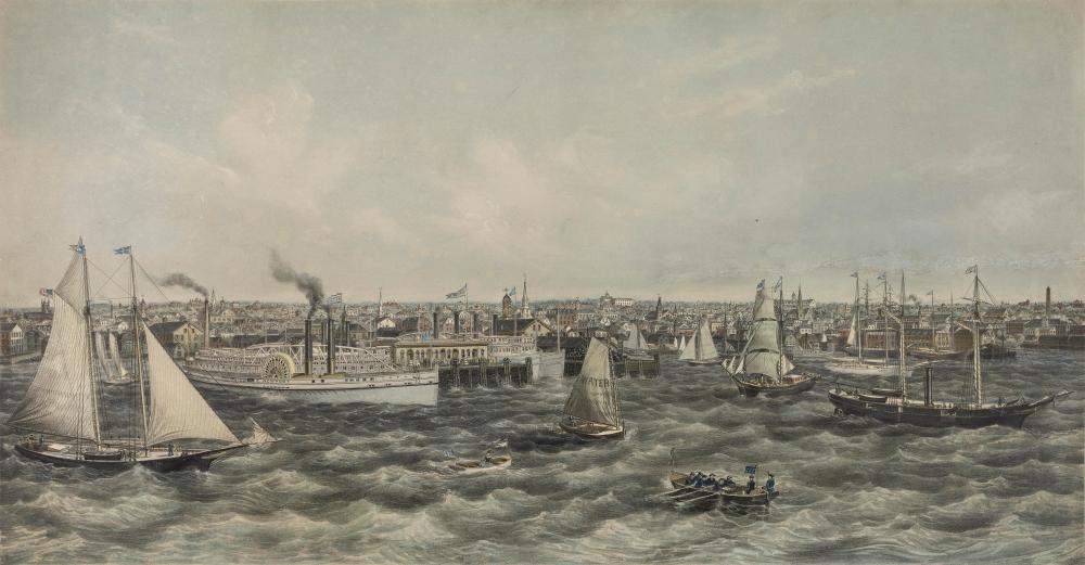 COLOR LITHOGRAPH OF NEWPORT,