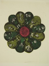 COLOR WOODCUT - 'All Year Roun