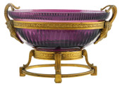 COLORED CUT GLASS AND GILT-FOO