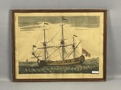 COLORED ENGRAVING OF A FRENCH