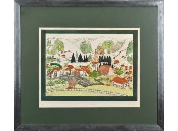 Colored etching of (likely) Spanish