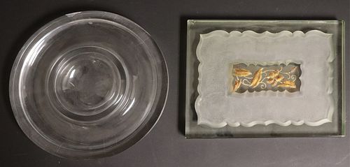 COLORED GLASS SURTOUT DE TABLE &