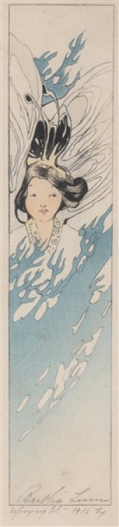 Colored woodcut on paper by Be