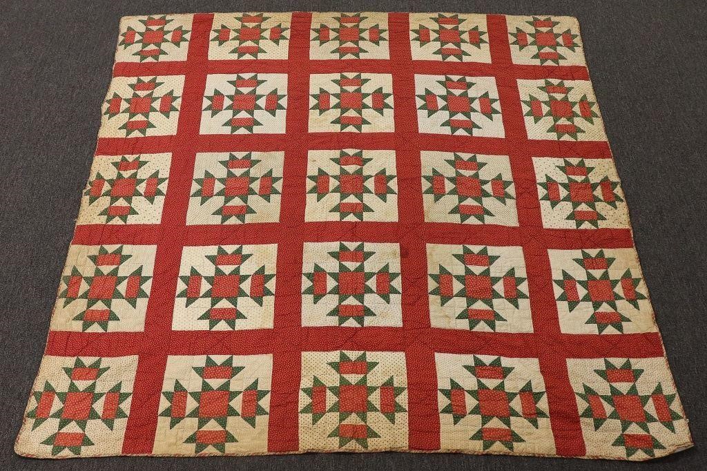 Colorful blocked quilt with star