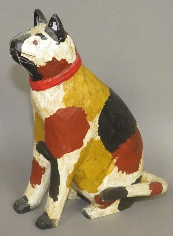 COLORFUL CARVED CAT BY DAN &