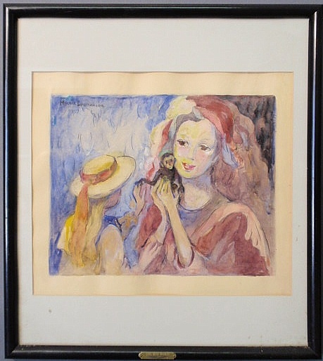 Colorful French watercolor of a