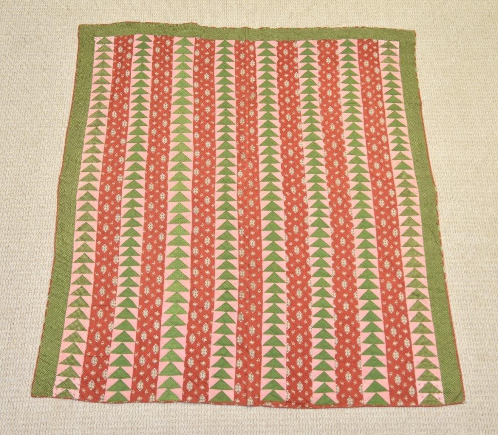 Colorful pieced quilt in the