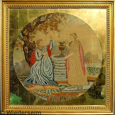 Colorful round English silkwork