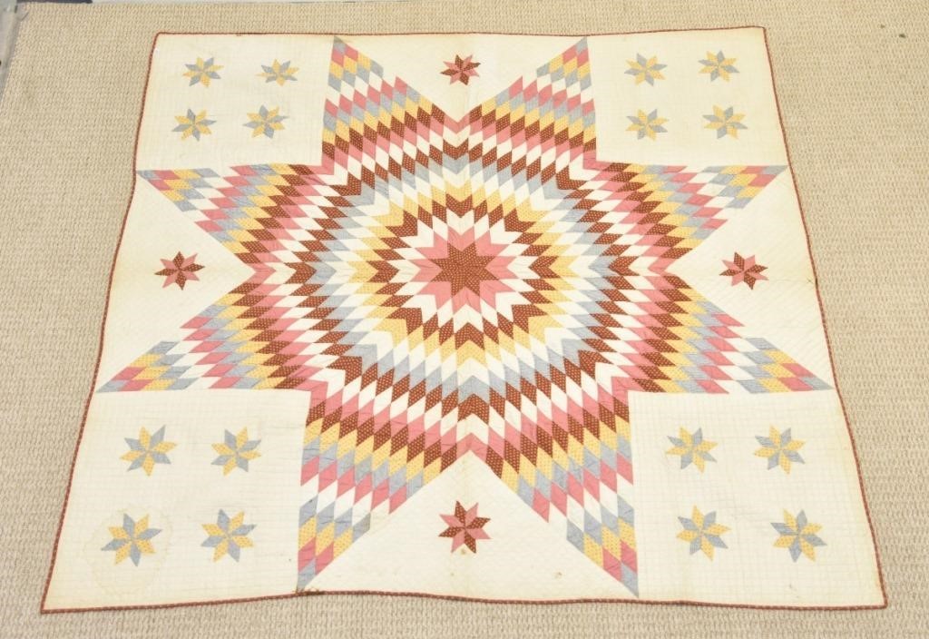 Colorful star of Bethlehem quilt