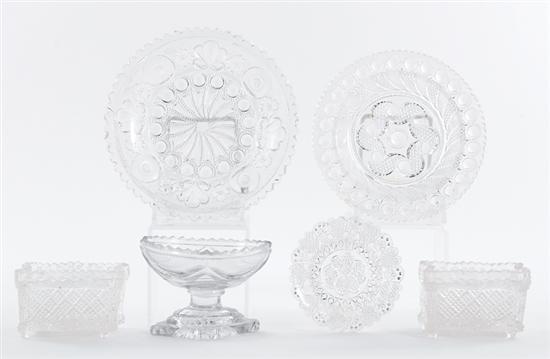 Colorless pressed lacy glass cup