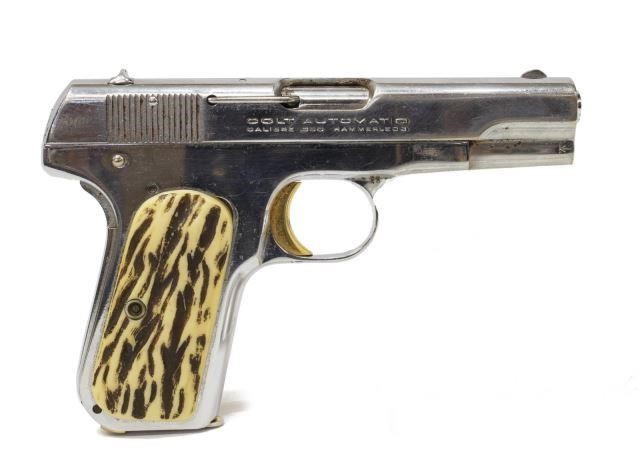 COLT 1908 HAMMERLESS .380 NICKEL