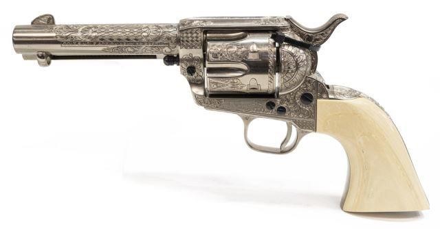 COLT SAA .38 NICKEL ENGRAVED