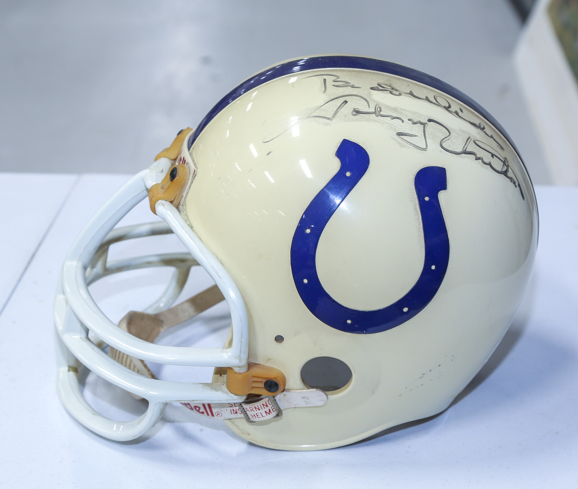 COLTS HELMET, SIGNED JOHNNY