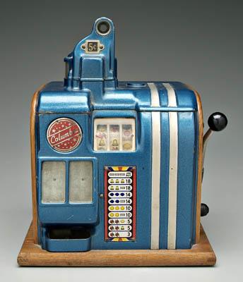 Columbia 5-cent slot machine, oak