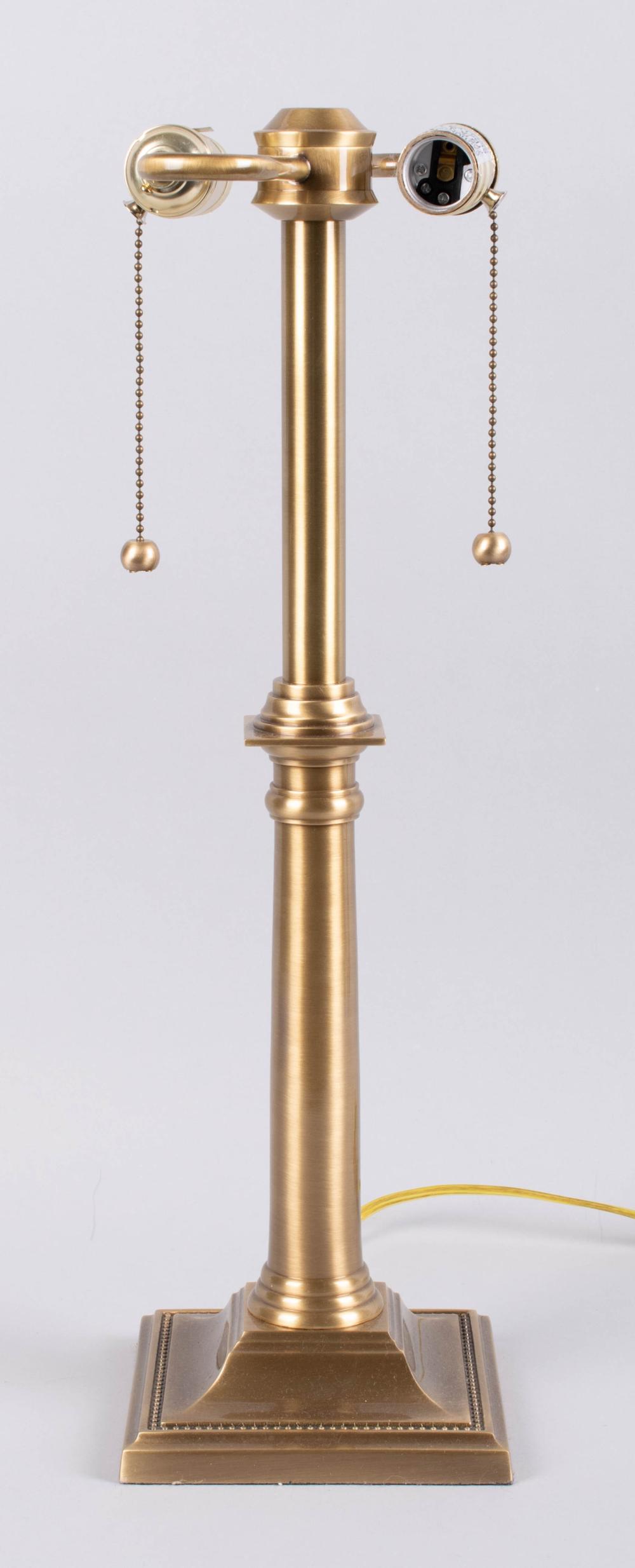 COLUMNAR BRASS LAMP WITH TWO LIGHTS
