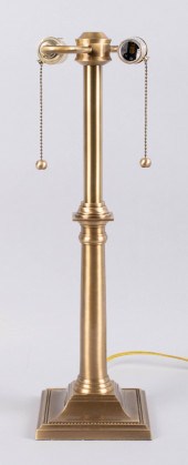 COLUMNAR BRASS LAMP WITH TWO L