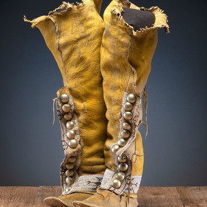 Comanche Beaded Hide Boot Moccasins