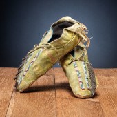 Comanche Beaded Hide Moccasins