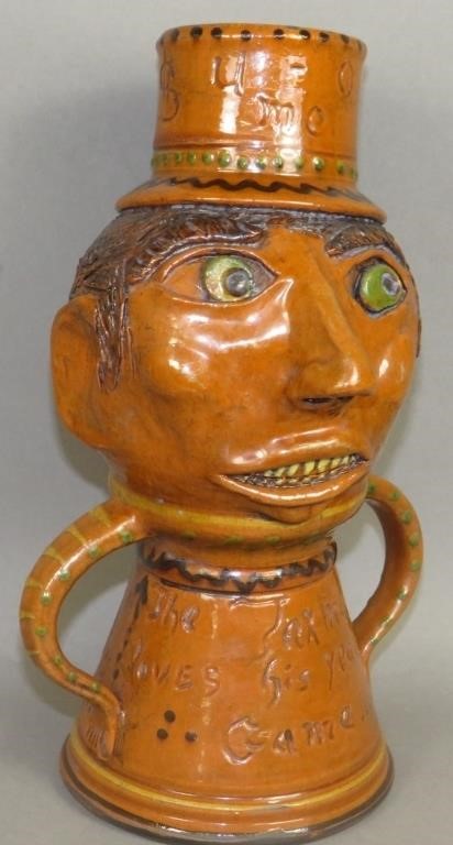 COMICAL FOLK ART REDWARE TAXMAN