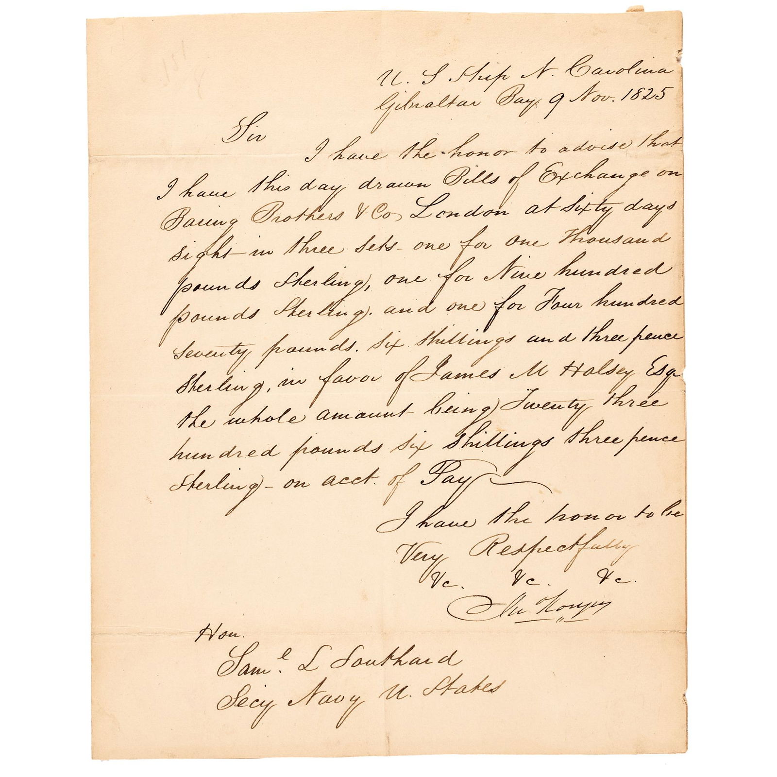 COMMANDER JOHN RODGERS ARRANGES PAY