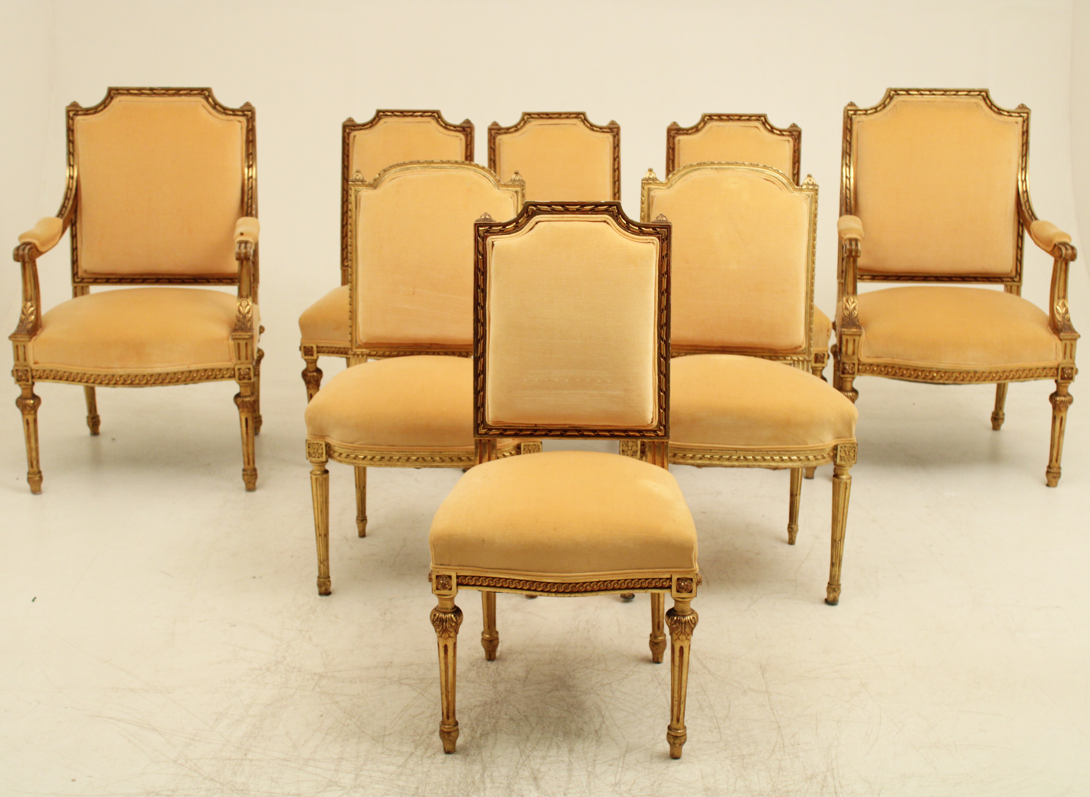 COMPANION SET OF 8 FRENCH LOUIS XVI