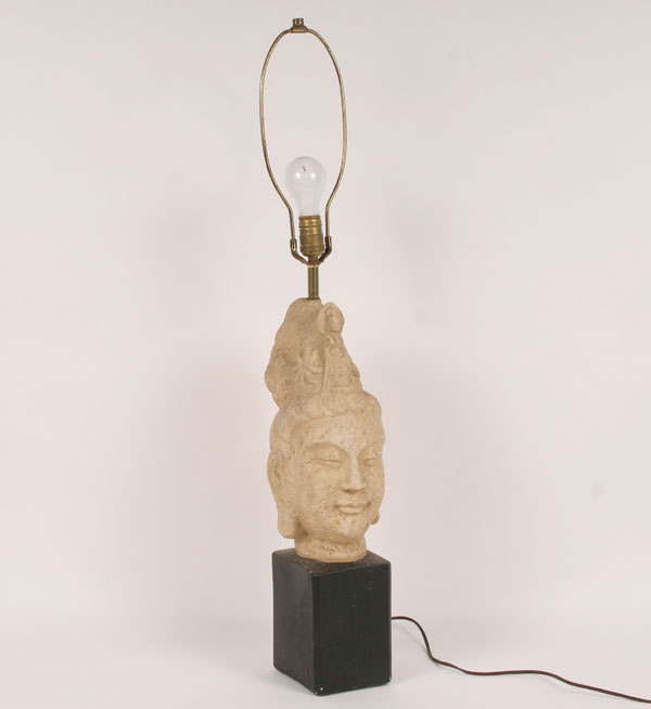 Composite figural lamp of Indian