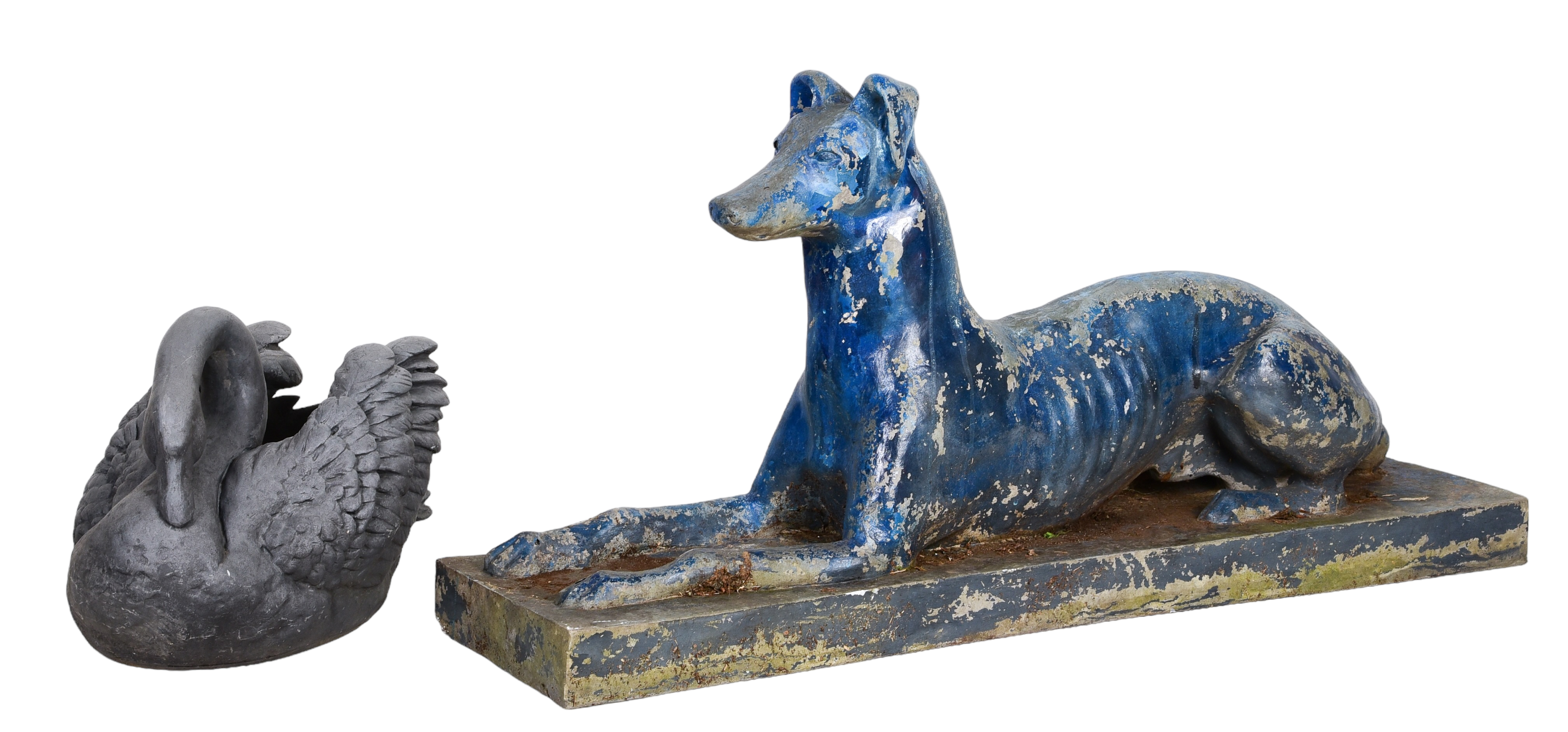 Composition blue painted whippet